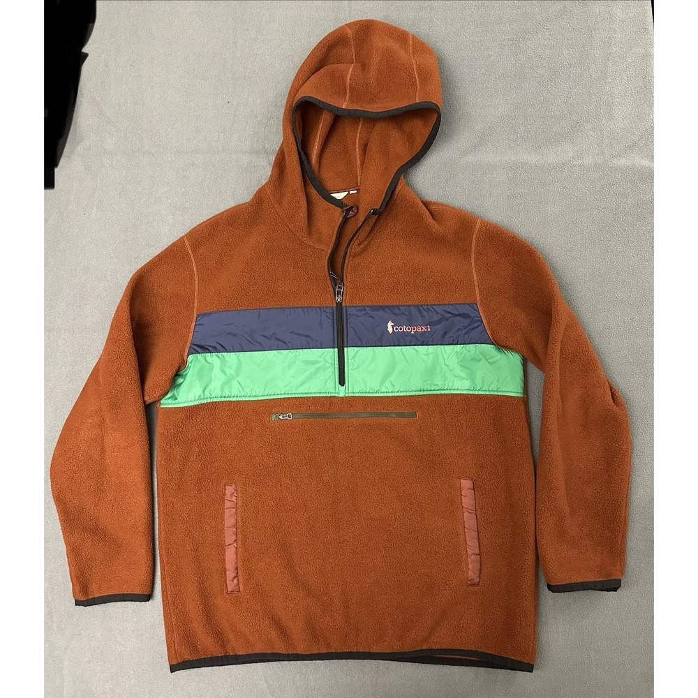 Cotopaxi Fleece Hoodie Mens 2XL Orange Teca Half Zip Hooded Pullover Jacket